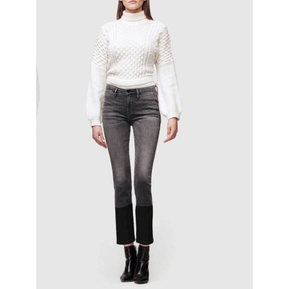Frame Denim VTG Le High Straight Cropped Sleepy Hollow, With Band at Hem